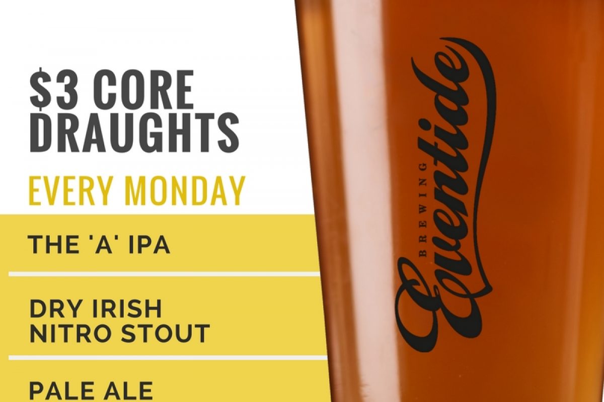 #beerAtlanta :: $3 Core Mondays at Eventide Brewery – beer pints for only $3