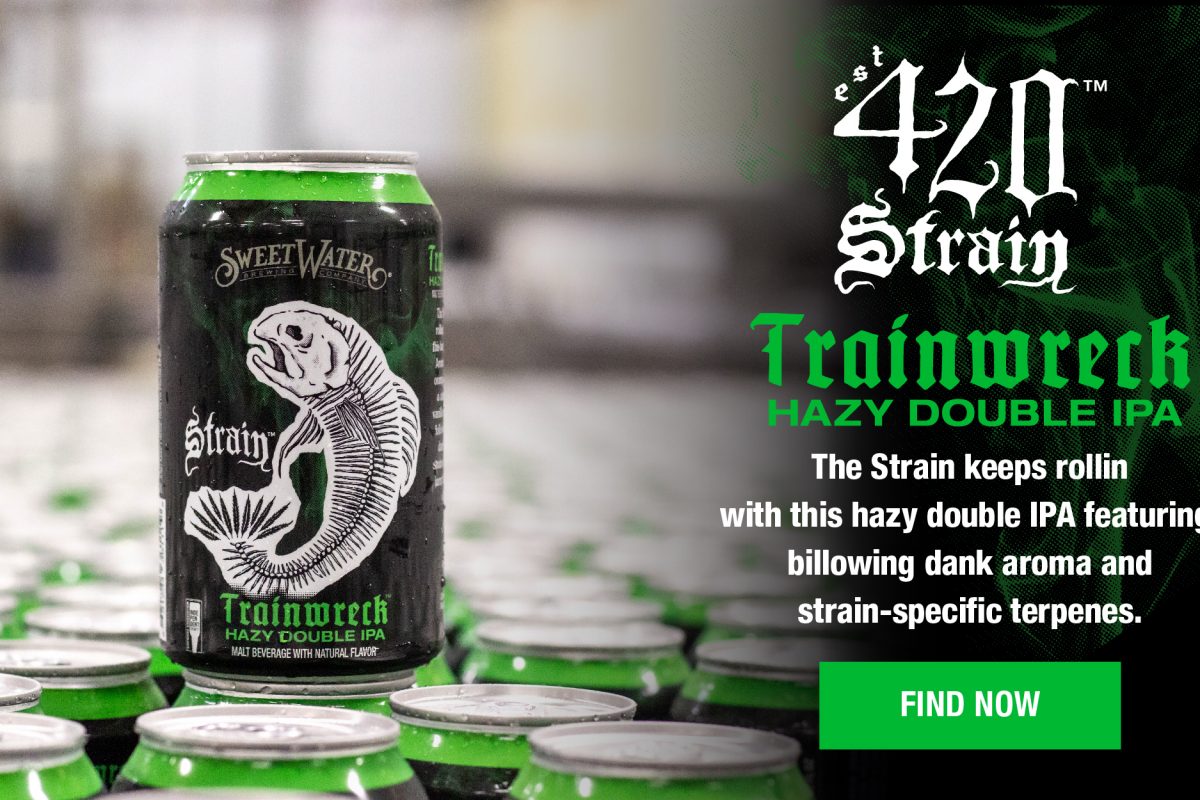 #beerAtlanta :: New beer from Sweetwater Brewery :: Trainwreck Hazy Double IPA from the 420 Hops Strain