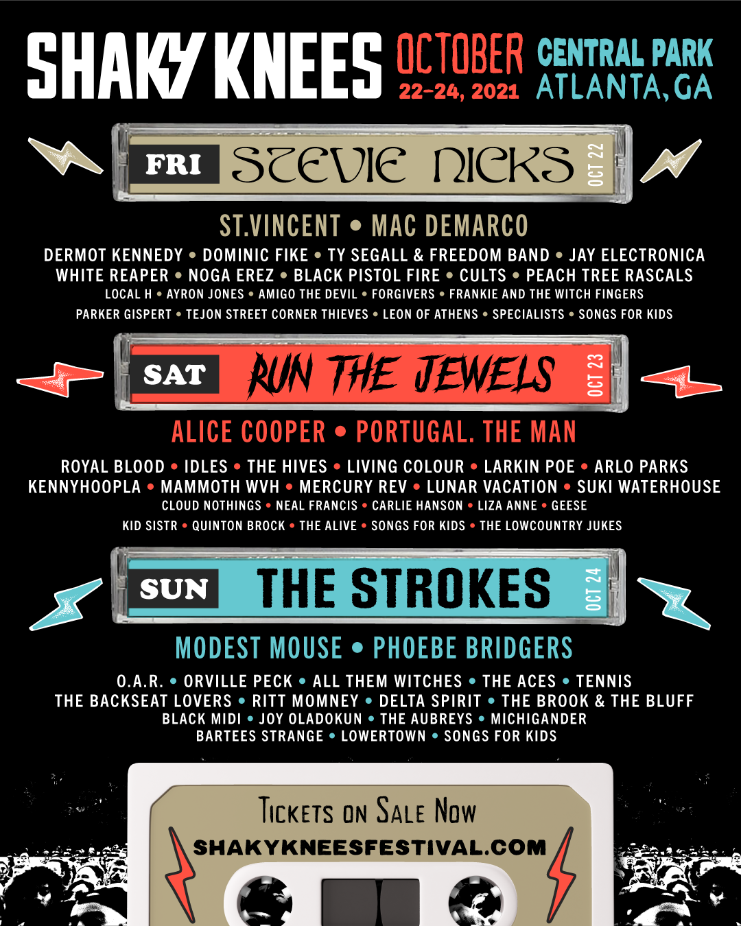 SHAKY KNEES 2021 - LINEUP AND TICKETS AVAILABLE NOW - STEVIE NICKS, RUN ...