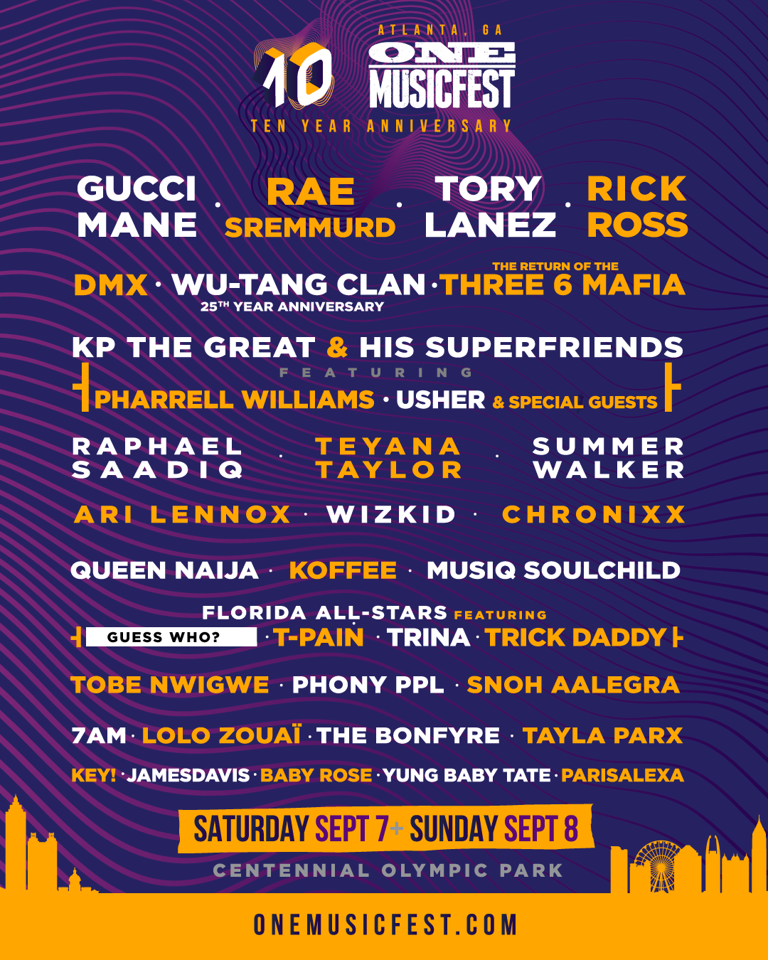 One MusicFest 2019 in Atlanta, GA Lineup Out now! WuTang Clan